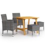 Juego de comedor de jardín de 5 piezas gris de , Conjuntos de jardín - Ref: Foro24-3068692, Precio: 239,34 €, Descuento: %