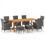 Juego de comedor para jardín de 9 piezas gris de , Conjuntos de jardín - Ref: Foro24-3068805, Precio: 755,34 €, Descuento: %