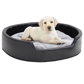 Cama para perros felpa y cuero sintético negro gris 79x70x19 cm de , Camas para perros - Ref: Foro24-171254, Precio: 45,99 €,...