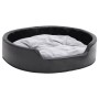 Cama para perros felpa y cuero sintético negro gris 79x70x19 cm de , Camas para perros - Ref: Foro24-171254, Precio: 45,01 €,...