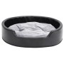 Cama para perros felpa y cuero sintético negro gris 79x70x19 cm de , Camas para perros - Ref: Foro24-171254, Precio: 45,01 €,...