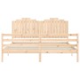 Estructura de cama de matrimonio con cabecero madera maciza de , Camas y somieres - Ref: Foro24-3194196, Precio: 196,81 €, De...