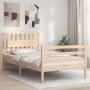 Estructura de cama con cabecero madera maciza 100x200 cm de , Camas y somieres - Ref: Foro24-3194301, Precio: 116,92 €, Descu...