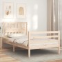 Estructura de cama con cabecero madera maciza 100x200 cm de , Camas y somieres - Ref: Foro24-3194301, Precio: 107,99 €, Descu...