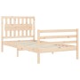 Estructura de cama con cabecero madera maciza 100x200 cm de , Camas y somieres - Ref: Foro24-3194301, Precio: 107,99 €, Descu...