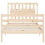 Estructura de cama con cabecero madera maciza 100x200 cm de , Camas y somieres - Ref: Foro24-3194301, Precio: 107,99 €, Descu...