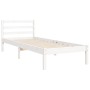 Single bed frame with white solid wood headboard by , Beds and slatted bases - Ref: Foro24-3194142, Price: 116,55 €, Discount: %