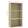 3-stufiges Regal aus Sperrholz aus weißer Eiche, 60 x 30 x 114 cm von , Bücherregale und Regale - Ref: Foro24-800977, Preis: ...