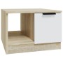 White and oak plywood coffee table 50x50x36 cm by , Coffee table - Ref: Foro24-811345, Price: 62,73 €, Discount: %