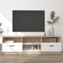 White and oak plywood TV cabinet 150x33.5x45 cm by , TV Furniture - Ref: Foro24-811462, Price: 114,41 €, Discount: %