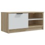 Mueble de TV madera contrachapada blanco y roble 80x35x36,5 cm de , Muebles TV - Ref: Foro24-811476, Precio: 62,15 €, Descuen...