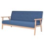 3 seater blue fabric sofa by , Sofas - Ref: Foro24-244656, Price: 266,62 €, Discount: %