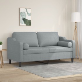 2-seater sofa with light gray fabric cushions 140 cm by , Sofas - Ref: Foro24-3200845, Price: 253,16 €, Discount: %