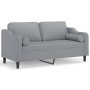 2-seater sofa with light gray fabric cushions 140 cm by , Sofas - Ref: Foro24-3200845, Price: 253,16 €, Discount: %