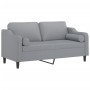 2-seater sofa with light gray fabric cushions 140 cm by , Sofas - Ref: Foro24-3200845, Price: 253,16 €, Discount: %