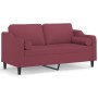 Sofá de 2 plazas con cojines tela rojo tinto 140 cm de , Sofás - Ref: Foro24-3200851, Precio: 231,99 €, Descuento: %