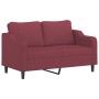 2-Sitzer-Sofa mit roten Stoffkissen 140 cm von , Sofas - Ref: Foro24-3200851, Preis: 231,99 €, Rabatt: %