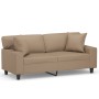 2-seater sofa with cappuccino synthetic leather cushions 140 cm by , Sofas - Ref: Foro24-3200870, Price: 289,11 €, Discount: %