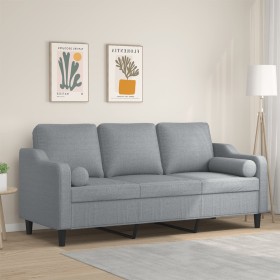 3-seater sofa with light gray fabric cushions 180 cm by , Sofas - Ref: Foro24-3200853, Price: 328,93 €, Discount: %