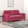 2-seater sofa with red velvet cushions 140 cm by , Sofas - Ref: Foro24-3200885, Price: 236,12 €, Discount: %