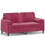 2-seater sofa with red velvet cushions 140 cm by , Sofas - Ref: Foro24-3200885, Price: 234,44 €, Discount: %