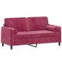 2-seater sofa with red velvet cushions 140 cm by , Sofas - Ref: Foro24-3200885, Price: 234,44 €, Discount: %