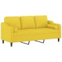 Sofá de 3 plazas con cojines tela amarillo claro 180 cm de , Sofás - Ref: Foro24-3200858, Precio: 297,99 €, Descuento: %