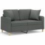 2-Sitzer-Sofa mit dunkelgrauen Stoffkissen 120 cm von , Sofas - Ref: Foro24-3200902, Preis: 229,11 €, Rabatt: %