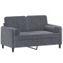 2-seater sofa with dark gray velvet cushions 120 cm by , Sofas - Ref: Foro24-3200872, Price: 251,80 €, Discount: %