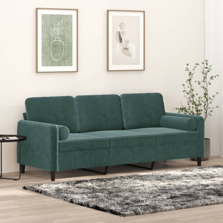 3-seater sofa with dark green velvet cushions 180 cm by , Sofas - Ref: Foro24-3200893, Price: 317,60 €, Discount: %