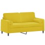 Sofá de 2 plazas con cojines terciopelo amarillo 140 cm de , Sofás - Ref: Foro24-3200887, Precio: 247,88 €, Descuento: %