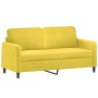 Sofá de 2 plazas con cojines terciopelo amarillo 140 cm de , Sofás - Ref: Foro24-3200887, Precio: 247,88 €, Descuento: %