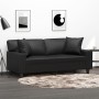 2-Sitzer-Sofa mit schwarzen Kunstlederkissen 140 cm von , Sofas - Ref: Foro24-3200866, Preis: 267,59 €, Rabatt: %