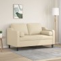 2-seater sofa with cream fabric cushions 120 cm by , Sofas - Ref: Foro24-3200839, Price: 249,99 €, Discount: %