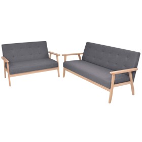 Dark Gray 2-Piece Fabric Sofa Set by , Sofas - Ref: Foro24-274925, Price: 465,17 €, Discount: %