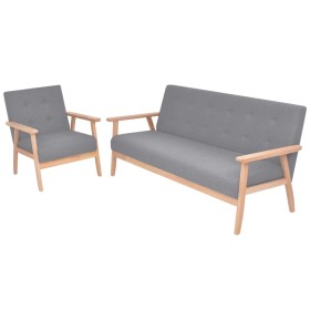 2-teilige Sofagarnitur aus hellgrauem Stoff von , Sofas - Ref: Foro24-275177, Preis: 451,99 €, Rabatt: %