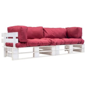 Pallet garden sofas 2 pcs red pine wood cushions by , Outdoor sofas - Ref: Foro24-277386, Price: 214,99 €, Discount: %