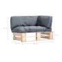 Pallet garden sofa with gray pinewood cushions by , Outdoor sofas - Ref: Foro24-277480, Price: 137,47 €, Discount: %