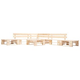 Garden pallet furniture set 6 pieces natural wood by , Garden sets - Ref: Foro24-277494, Price: 285,37 €, Discount: %