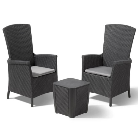 Keter 3-piece garden dining set Vermont graphite 231692 by , Garden sets - Ref: Foro24-408937, Price: 261,29 €, Discount: %