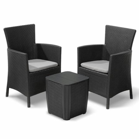 Keter Garden dining set 3 pieces Iowa graphite 223929 by , Garden sets - Ref: Foro24-408935, Price: 209,99 €, Discount: %