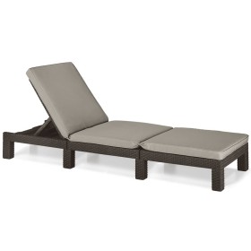 Keter Lounger with cushion Daytona brown by , Loungers - Ref: Foro24-420016, Price: 167,99 €, Discount: %