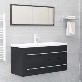 Gray plywood 2-piece bathroom furniture set by , Bathroom furniture - Ref: Foro24-804856, Price: 78,58 €, Discount: %