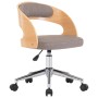 Silla de oficina giratoria de madera curvada y tela gris taupe de , Sillas de oficina - Ref: Foro24-3054847, Precio: 129,64 €...