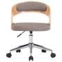 Silla de oficina giratoria de madera curvada y tela gris taupe de , Sillas de oficina - Ref: Foro24-3054847, Precio: 129,64 €...