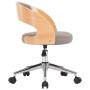 Silla de oficina giratoria de madera curvada y tela gris taupe de , Sillas de oficina - Ref: Foro24-3054847, Precio: 129,64 €...