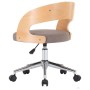 Silla de oficina giratoria de madera curvada y tela gris taupe de , Sillas de oficina - Ref: Foro24-3054847, Precio: 129,64 €...