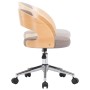 Silla de oficina giratoria de madera curvada y tela gris taupe de , Sillas de oficina - Ref: Foro24-3054847, Precio: 129,64 €...