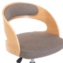 Silla de oficina giratoria de madera curvada y tela gris taupe de , Sillas de oficina - Ref: Foro24-3054847, Precio: 129,64 €...