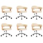 Swivel Dining Chairs 6 pcs Cream Synthetic Leather by , dining chairs - Ref: Foro24-3054898, Price: 814,06 €, Discount: %